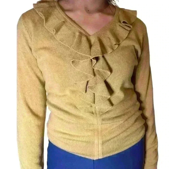 🧸SAGHARBOR BROWN RUFFLED SWEATSHIRT 🧸 - Picture 1 of 5